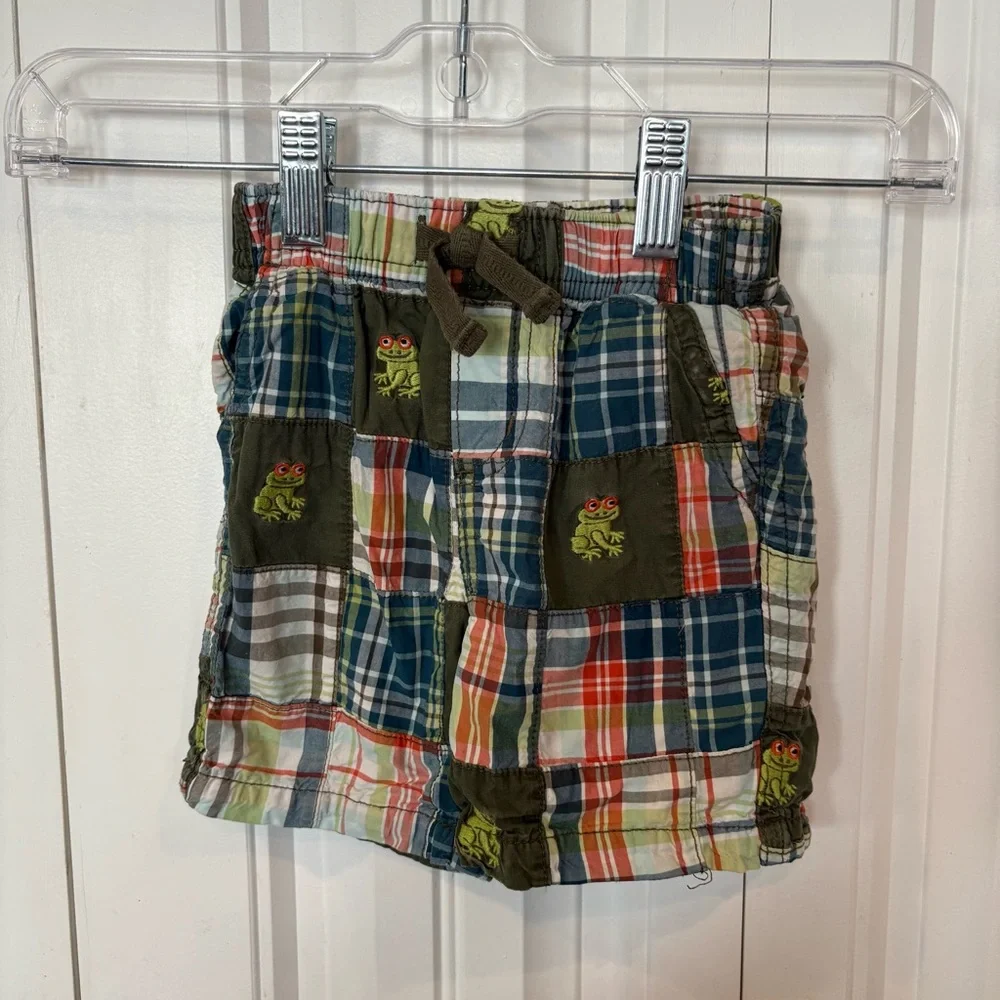 Gymboree Plaid Frog Shorts Size 12-18 Months‎